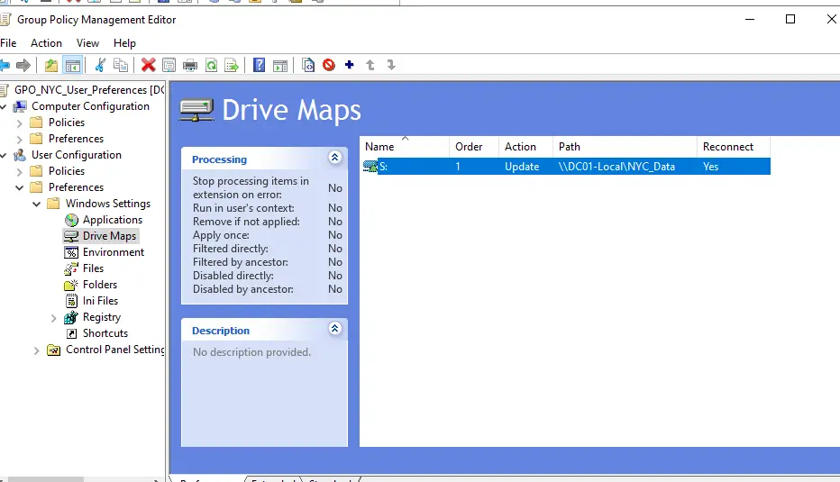 Correct Drive Mapping Policy